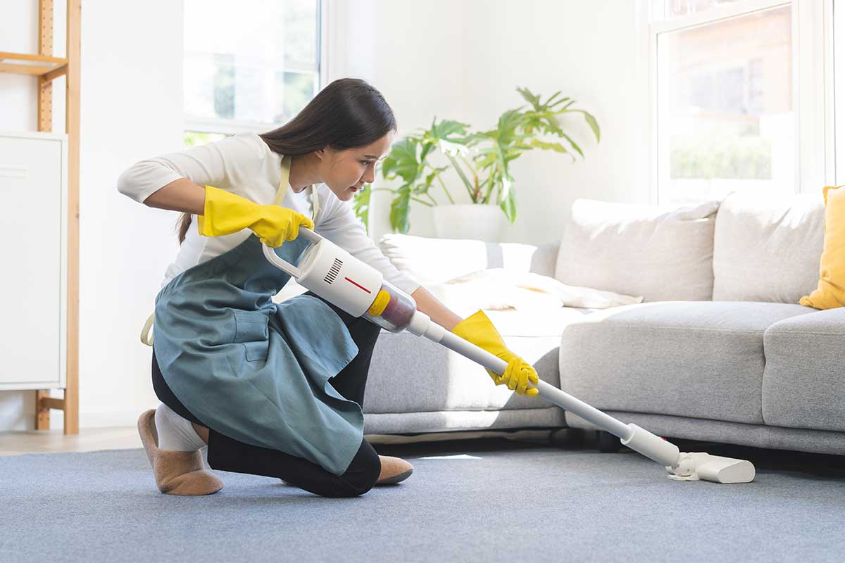 Ménage à domicile : aspiration d'un salon lumineux près de Blanquefort